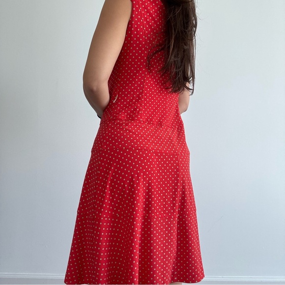 Anne Klein polka dot red mid length dress - Picture 3 of 7